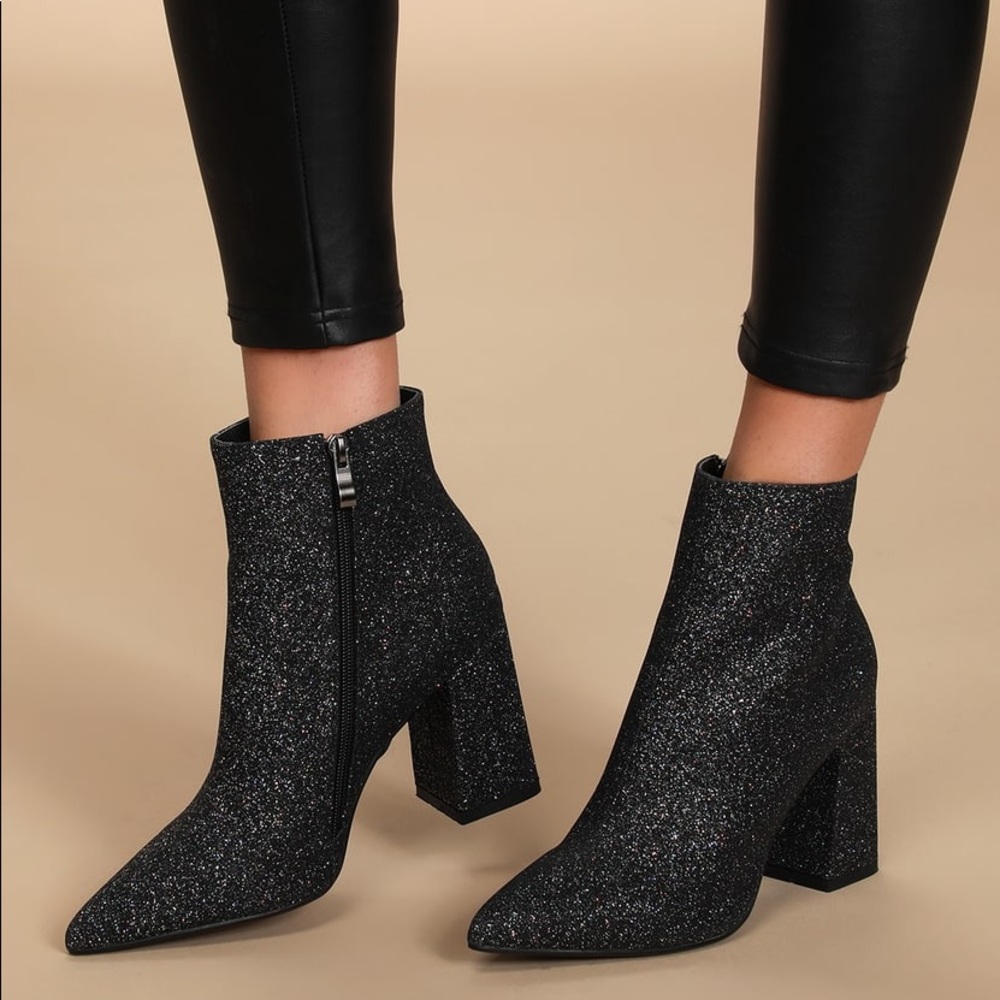 Seven Dials ‘Felicia’ Black Glitter Bootie